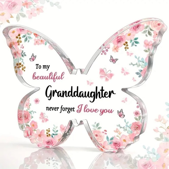 NIB Granddaughter Acrylic Butterfly Keepsake - Picture 1 of 3